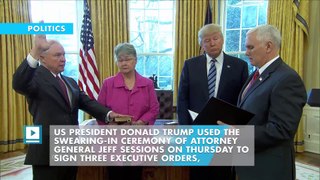 Trump signs three new 'law and order' actions at Jeff Sessions' swearing in