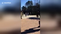 Soldiers help comrade propose to girlfriend