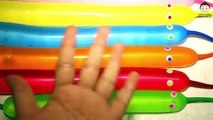 5 Eyes Rainbow Face Color Wet Balloons Learn Colours Funny Faces Color Wet Balloon Song For Kids