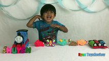 PLAY DOH THOMAS & FRIENDS GUESSING GAME! Guess the Engine Surprise Thomas the Engine learning game