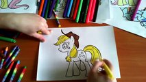 My Little Pony New Coloring Pages for Kids Colors Applejack Coloring colored markers felt pens