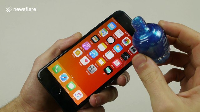 Vlogger pours 30 bottles of nail varnish on iPhone 7 to see what happens