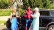 Frozen Elsa & Spiderman vs Joker FLYING CAR GIANT BALLOON PRANK Real Life Superheroes Funny