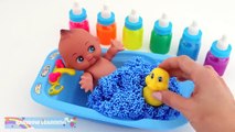 Learn Colors Baby Doll Bath Time Clay Slime Surprise Toys * RainbowLearning