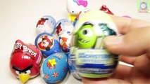 20 Surprise Eggs Ep.8 Angry Birds Monsters Cars Thomas and Friends Spider-man Disney Princess Kinder