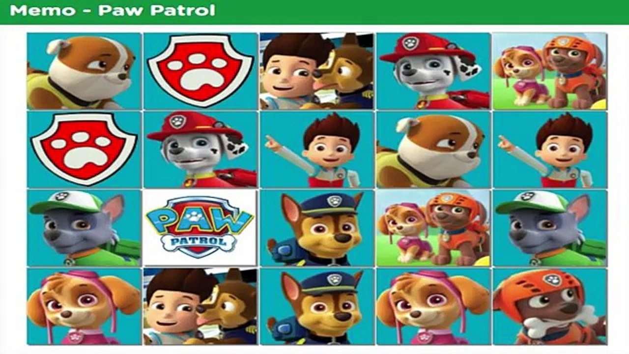 Paw Patrol Memo - Paw Patrol Games