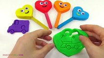 Play Doh Smiley Hearts Lollipops with Cars Molds Fun and Creative for Kids