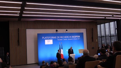 François Hollande a inauguré le pôle Ecotox de Rovaltain hier