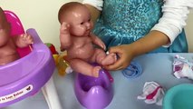 Twin Baby Dolls Bath Time Pretend Play Feeding, Potty Time. Twin Baby Dolls Bathtime Toys Playset