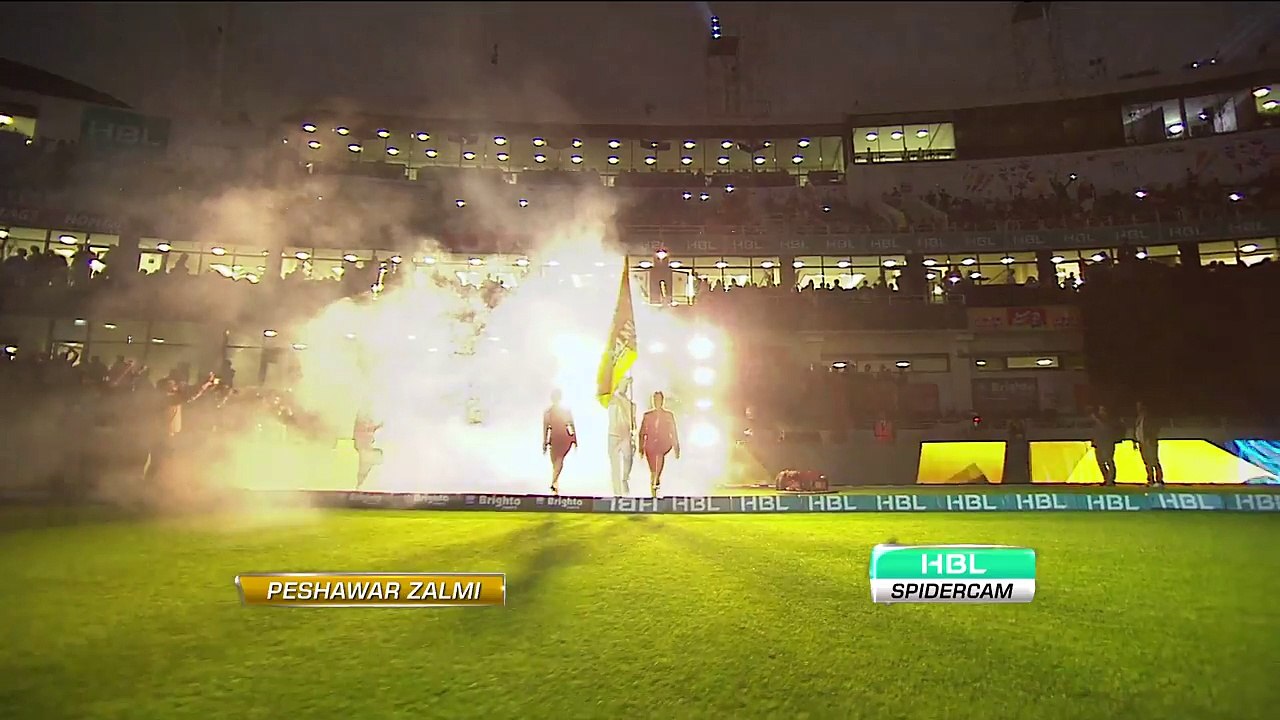 PSL 2017 OPENING CEREMONY Peshawar Zalmi walk in and the crowd cheers get louder