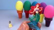 Glitter Playdough Ice Cream Surprise Eggs Disney Princess Cinderella Snow White Rapunzel Belle Toys