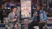 Andrew Sciciliano talks with Allen Robinson at Super Bowl LI in Houston