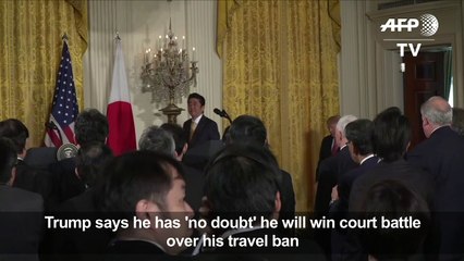 Trump has 'no doubt' he will win court battle on travel ban