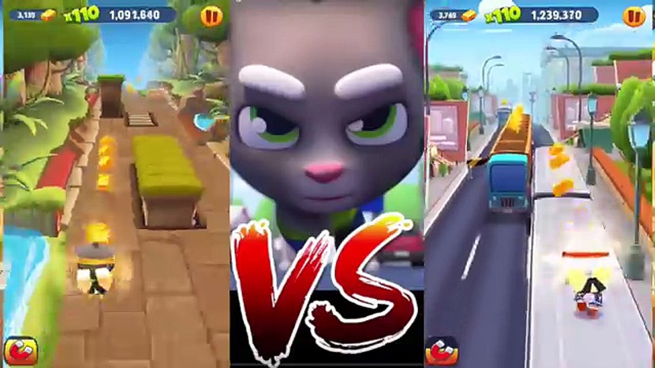 Talking Tom Gold Run Super Tom & Super Angela Backwards Running