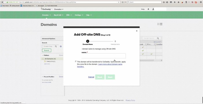 Adding a third party domain name with godaddy hosting account