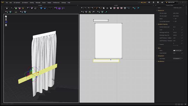 Creating a curtain 3d model in marvelous designer