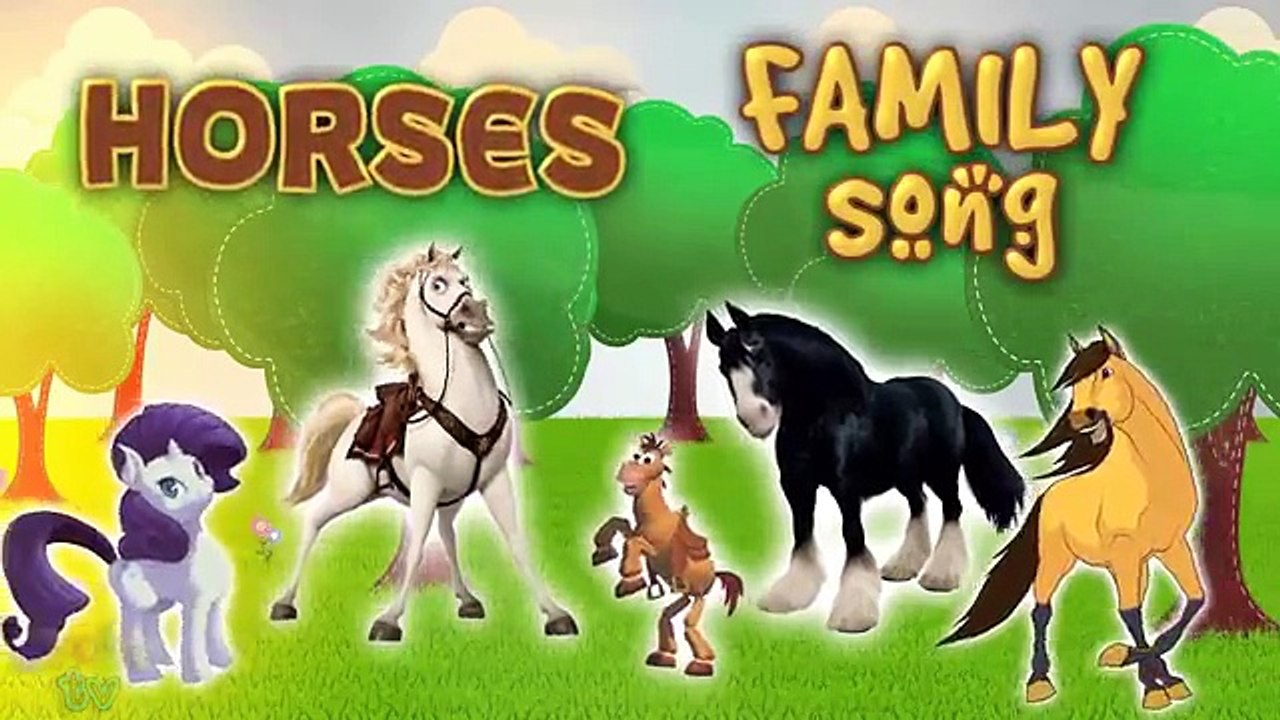 Horses Finger Family Song | With Cartoon & Real Horses | Nursery Rhymes for kids