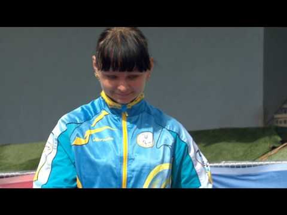 Women's discus F38 | Victory Ceremony | 2014 IPC Athletics European Championships Swansea