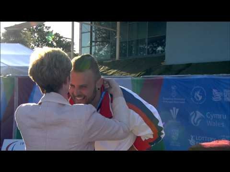Men's discus F42 | Victory Ceremony | 2014 IPC Athletics European Championships Swansea