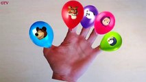 5 Colours Apple Balloons - Learn Colors Top Balloon Finger Family Nursery Rhymes Compilation