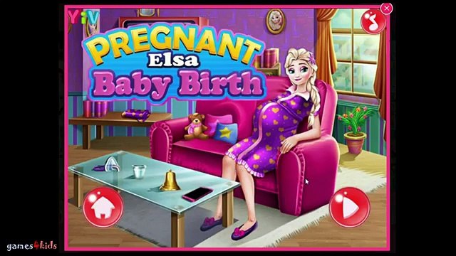 Disney Frozen Pregnant Elsa Baby Birth. Frozen game cartoon for kids. Pregnant Elsa Baby