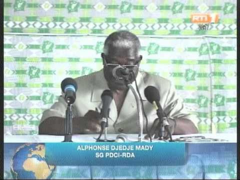 Conference de presse du sécrétaire général du PDCI RDA Alphonse Djédjé Mady