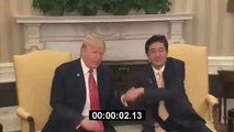 Donald Trump awkward Handshaking with the Japanese prime minister Shinzo Abe