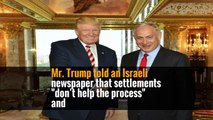 Trump Adopts a Harder Line on Israeli Settlements