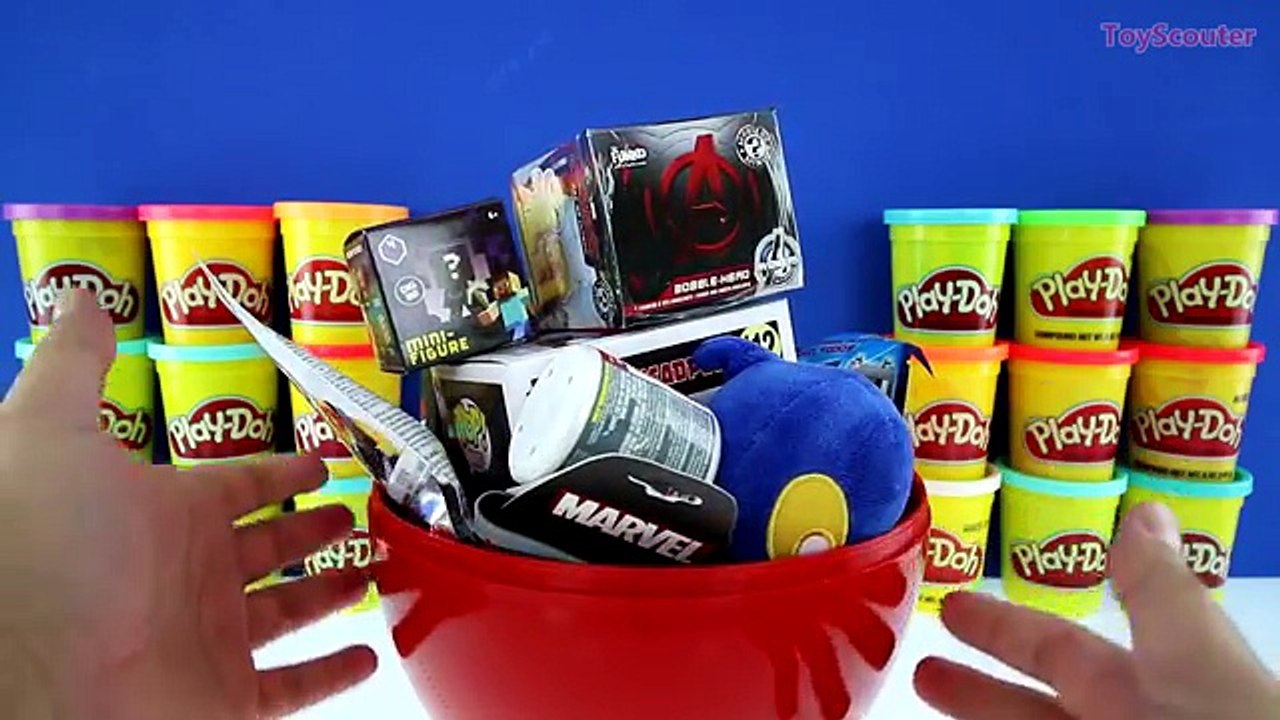 GIANT DEADPOOL Surprise Egg Play Doh - Marvel Toys Funko Pop WWE Transformers