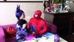 Frozen Elsa POO COLORED BALLS with Spiderman vs Joker w/ Spidergirl - Superhero Fun in Real Life