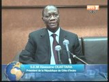 Le President Ouattara dresse un bilan de sa tournée sous régionale et donne son message de Paix