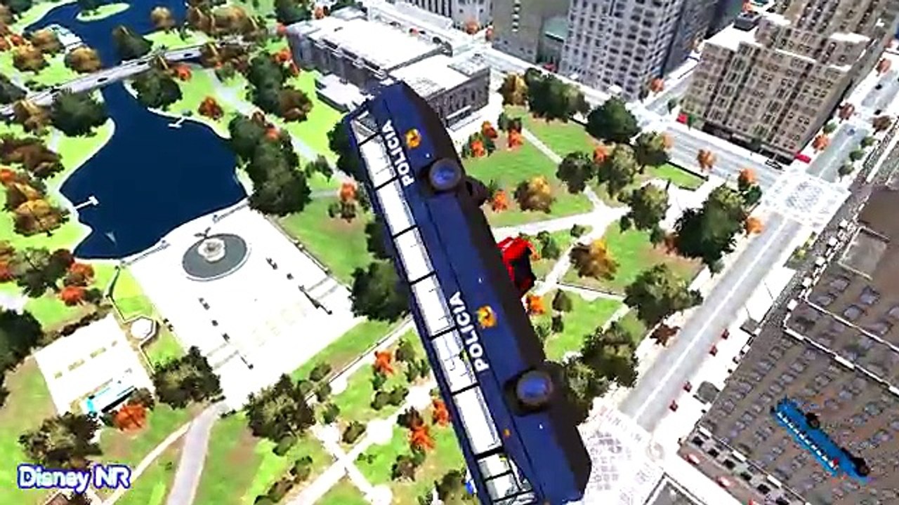 Spiderman Police Bus Cars Cartoon and Disney Cars Lightning McQueen Collection Nursery Rhymes