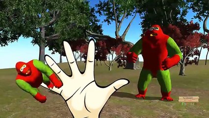 Spiderman captain America Gorilla dinosaur 3d Animation Daddy Finger family Song Nursery Rhyme