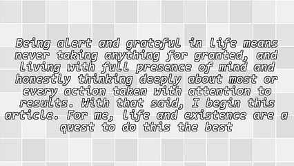 Alertness And Gratitude