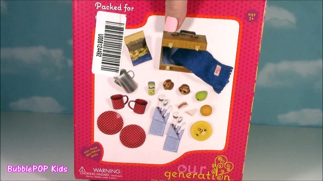 Doll PICNIC SET! Cutest OUR GENERATION Dolly Picnic Accessories! Food Blanket & Wicker Basket! FUN
