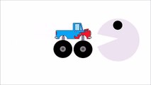 Learning Numbers 1 to 10 with Monster Trucks & Packman Cartoon - Number Counting for Kids
