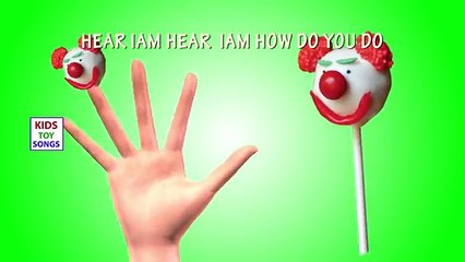 Clown Lollipop Finger Family Nursery Rhyme - Daddy Finger Kids Toy Songs