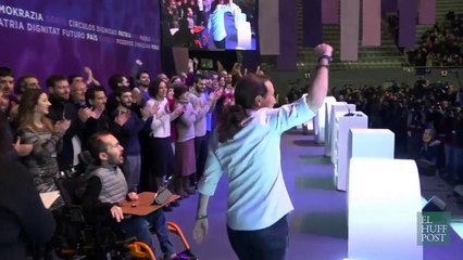 La entrada de Pablo Iglesias en Vistalegre II