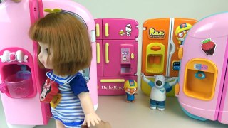 Baby Doll refrigerator and Kinder Joy Surprise eggs toys