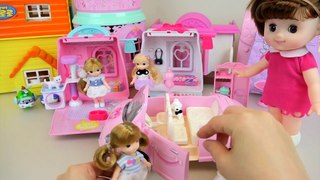 Little Baby doll house bags pet shop and car toys play