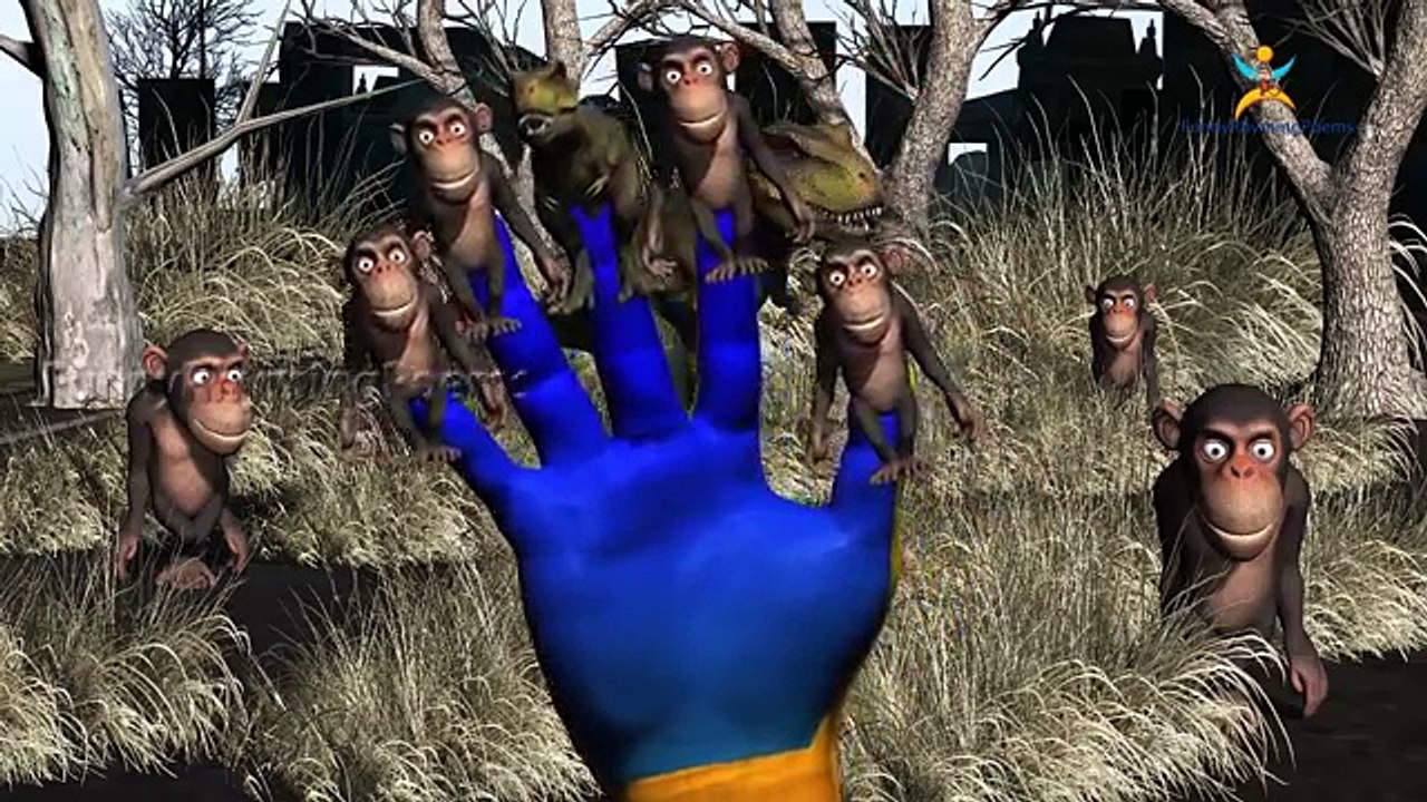 Dinosaur and monky Finger family 3d rhyme | Animated Nursery Children Finger Family song