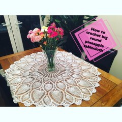 Crochet a Stunning Large Round Pineapple Tablecloth – Part 3 of 4 ✨