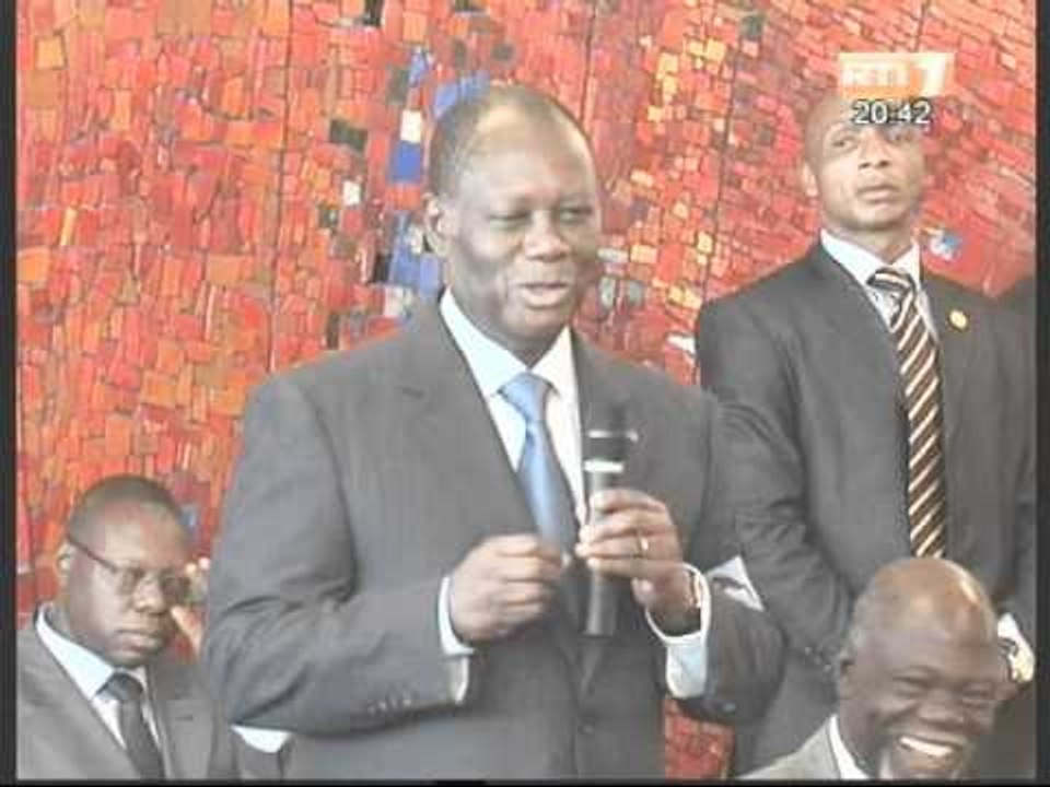 Les Eléphants de Côte d'Ivoire reçu par le président de la République, Alassane Ouattara