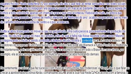 Anitta tenta sensualizar, tropeça e o pior acontece