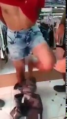 thieves caught in the mall security guard,his hiding place impossible really