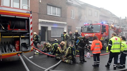 Incendie rue Jules Cornet à Mons. Vidéo Eric Ghislain