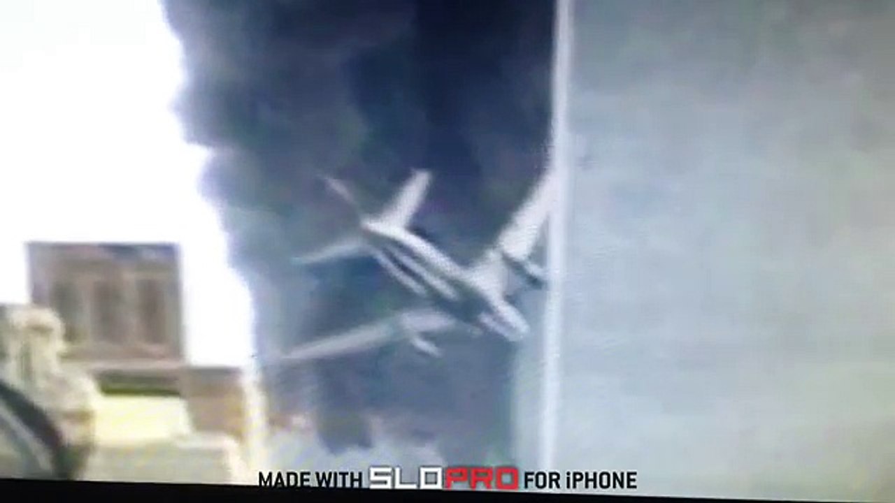 911 Plane Hitting Tower Slow Motion