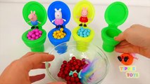 Learn Colors with Peppa Pig!! Toy Toilet Candy Surprise Toys for Kids