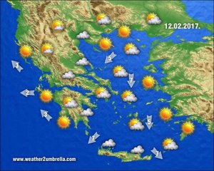 Η πρόγνωση του καιρού για την Κυριακή 12-2-2017
