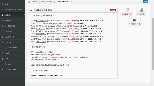 Destruindo-servidor com ataque DDOS Hacker Experience 2